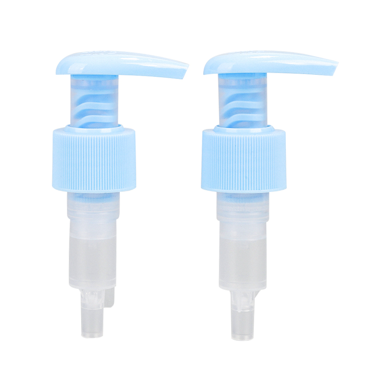 ขวดพลาสติกใสสีน้ำเงินพร้อมปั๊ม